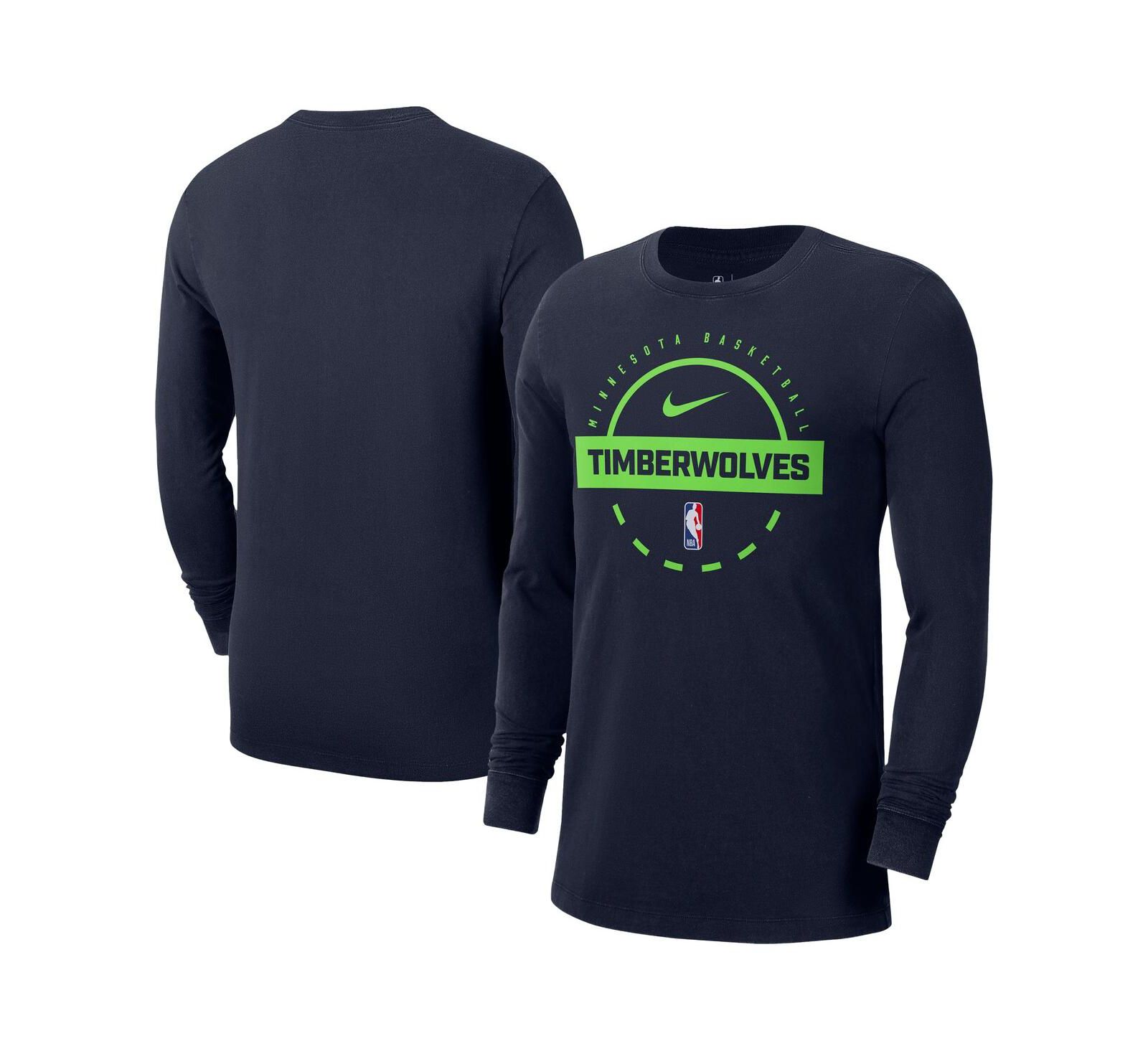 Мужская футболка Nike Minnesota Timberwolves Authentic Long Sleeve Practice