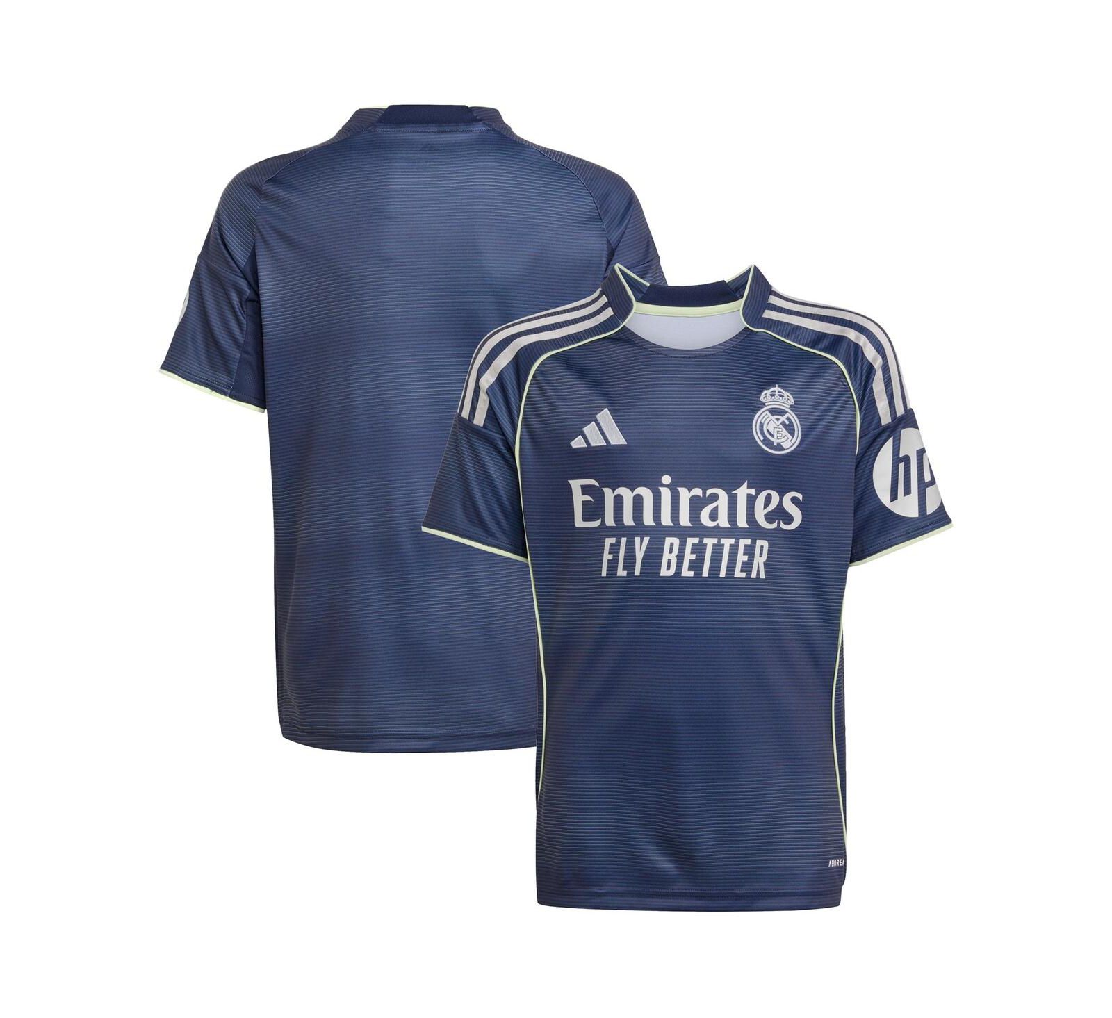 Adidas Big Boys and Girls Blue Real Madrid 2025/26 Away Replica Jersey