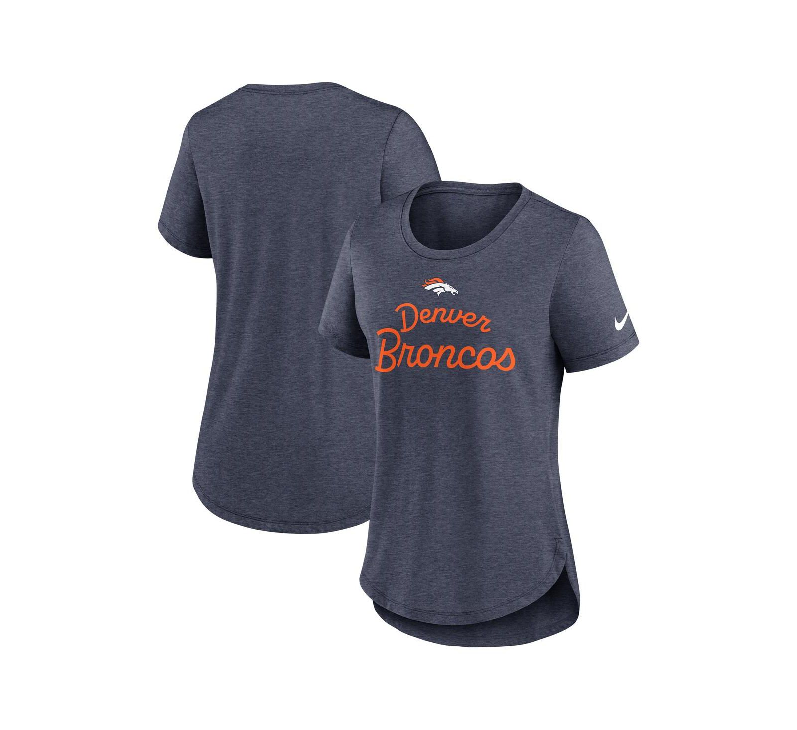 Женская футболка Nike Navy Denver Broncos Script Tri-Blend