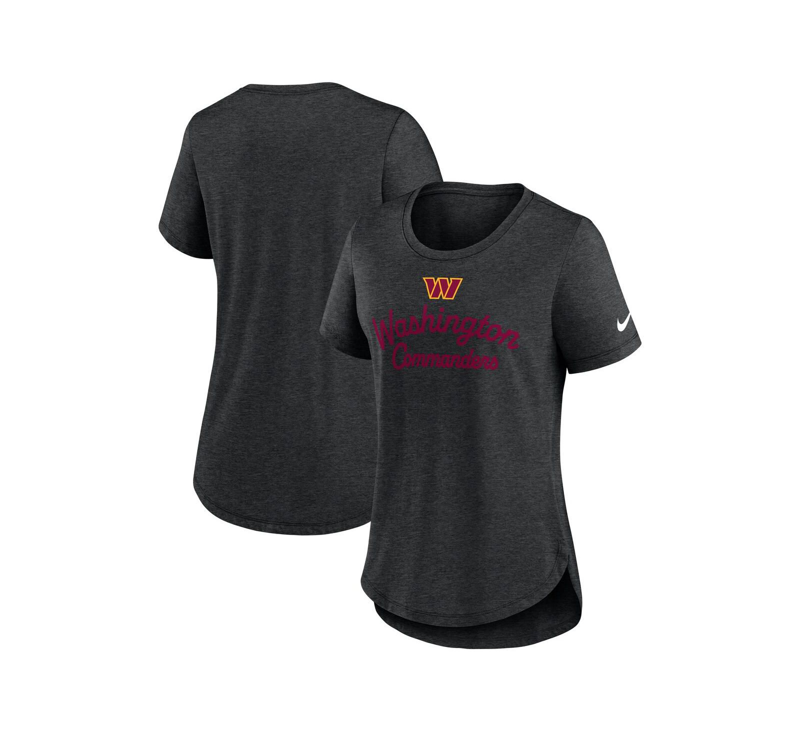 Футболка Nike Women's Black Washington Commanders Script Tri-Blend
