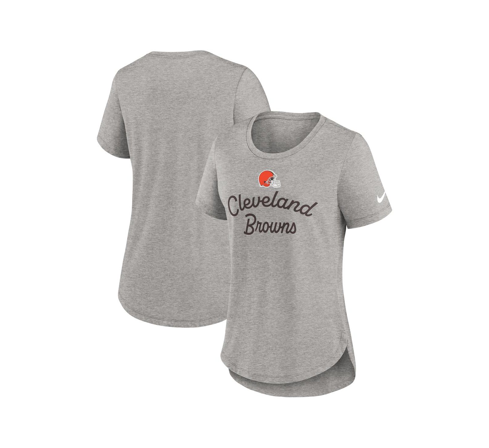 Nike Women's Gray Cleveland Browns Script Tri-Blend T-Shirt