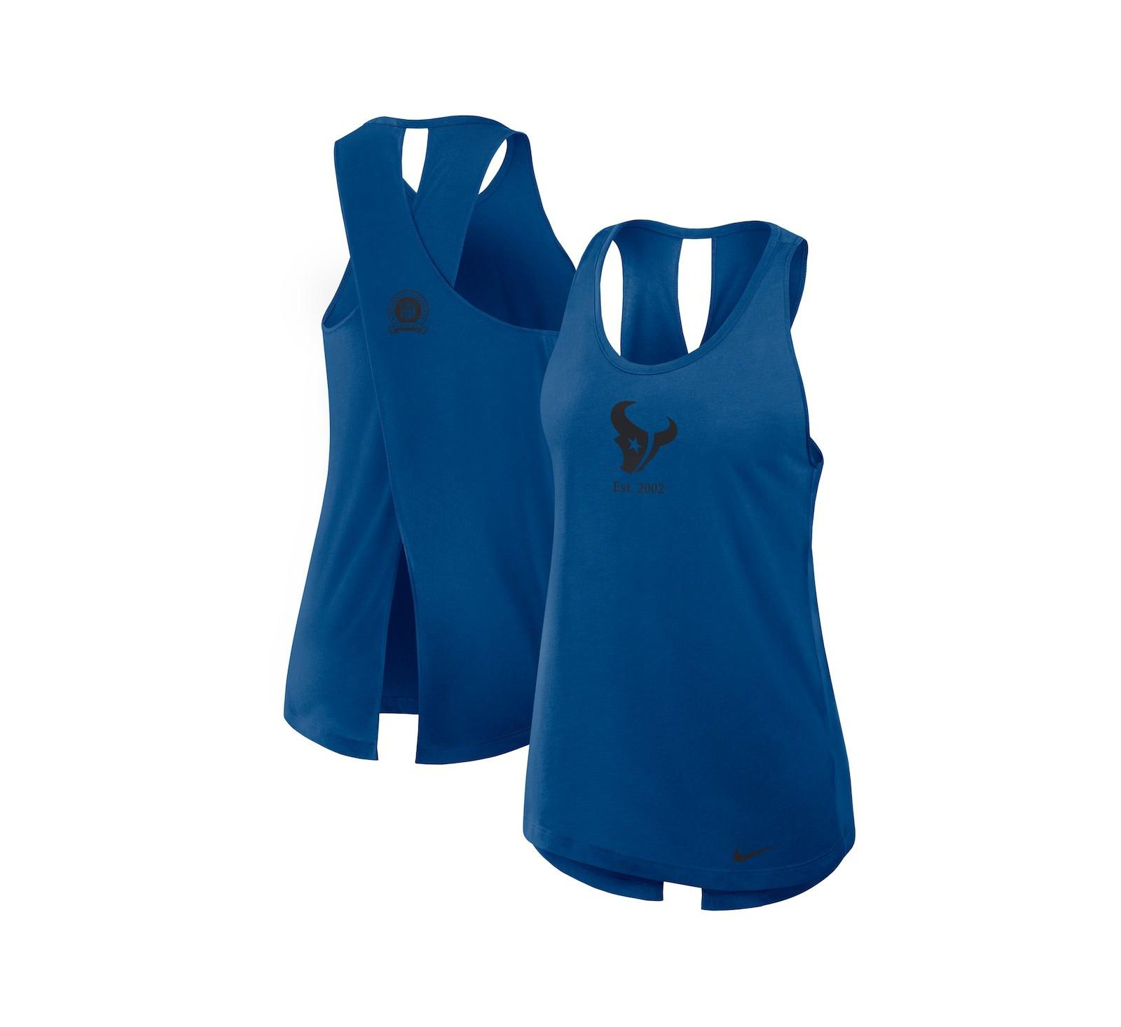 Nike Women's Navy Houston Texans Glory Crisscross Performance Tank Top
