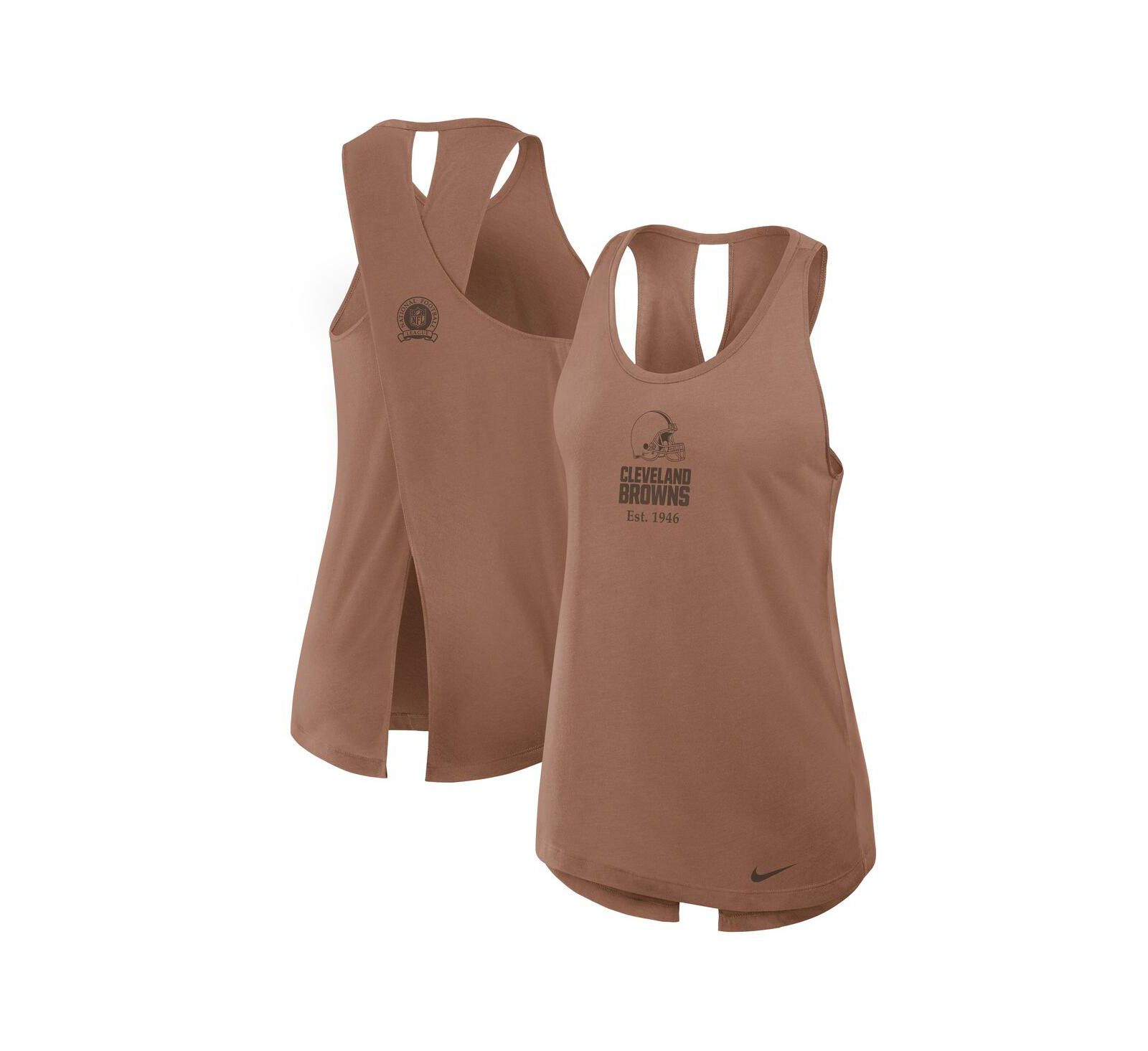 Nike Женский топ Cleveland Browns Glory Crisscross Performance, коричневый