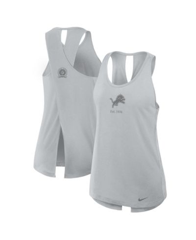 Женский спортивный топ Nike Gray Detroit Lions Glory Crisscross Performance