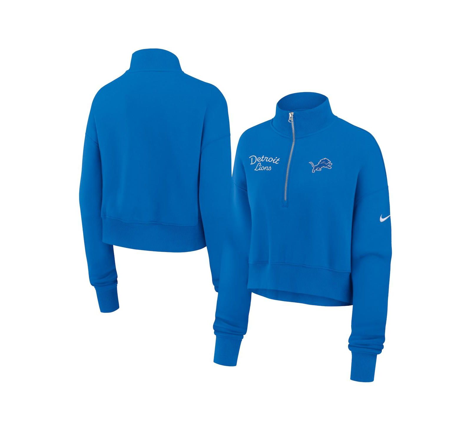 Женская толстовка Nike Detroit Lions Primetime Phoenix Half-Zip Blue
