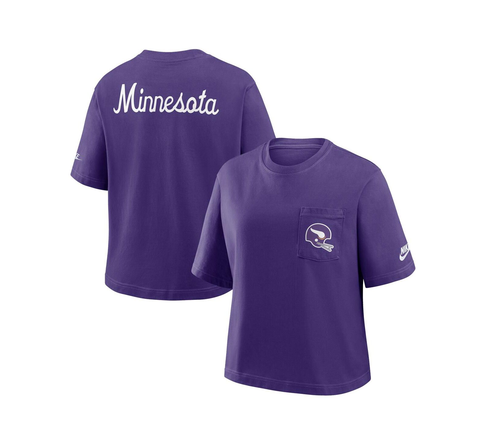 Nike Women's Purple Minnesota Vikings Rewind Pocket Boxy T-Shirt