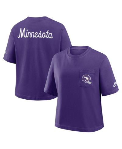Футболка Nike Women's Purple Minnesota Vikings Rewind Pocket Boxy