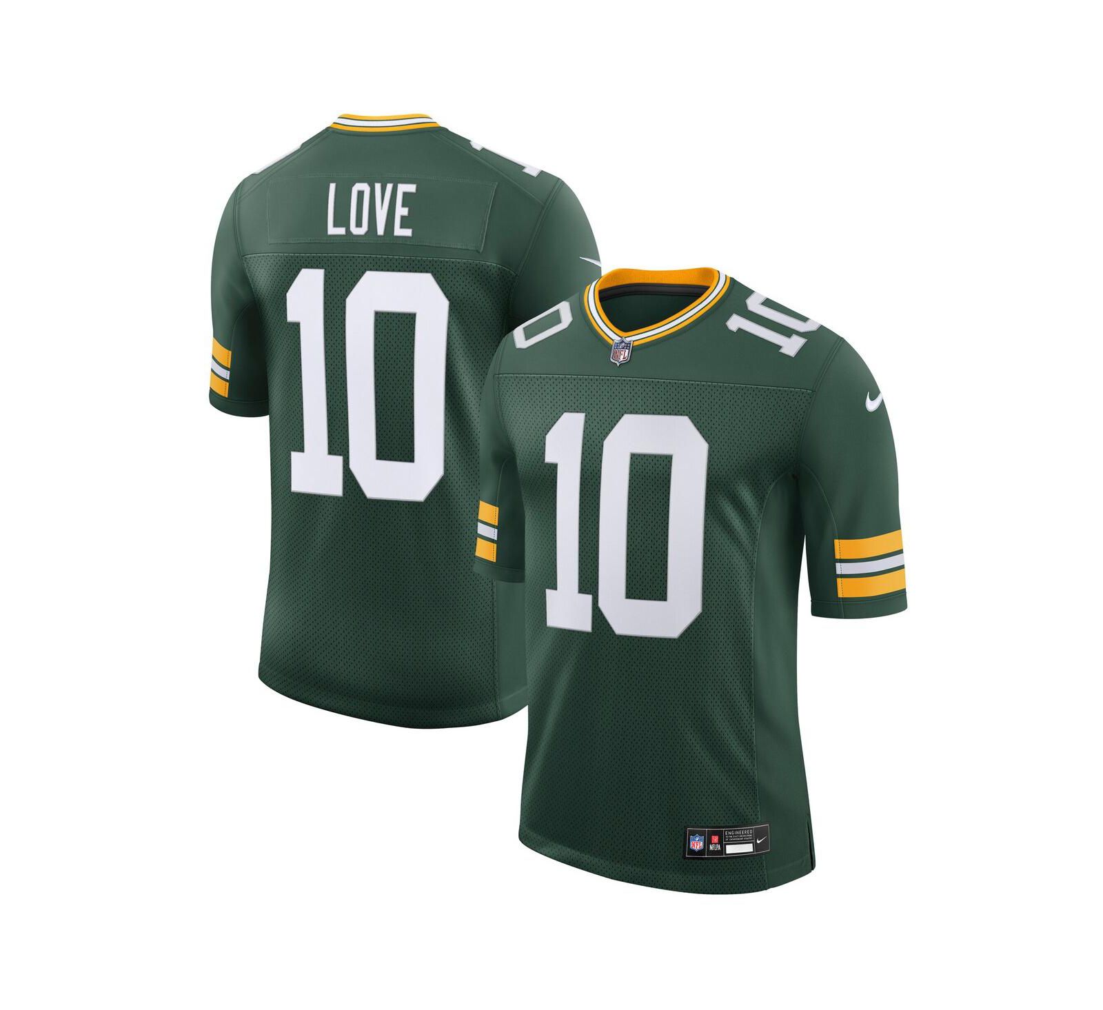 Мужская джерси Nike Jordan Love Green Bay Packers Team Vapor Untouchable Limited в цвете Green