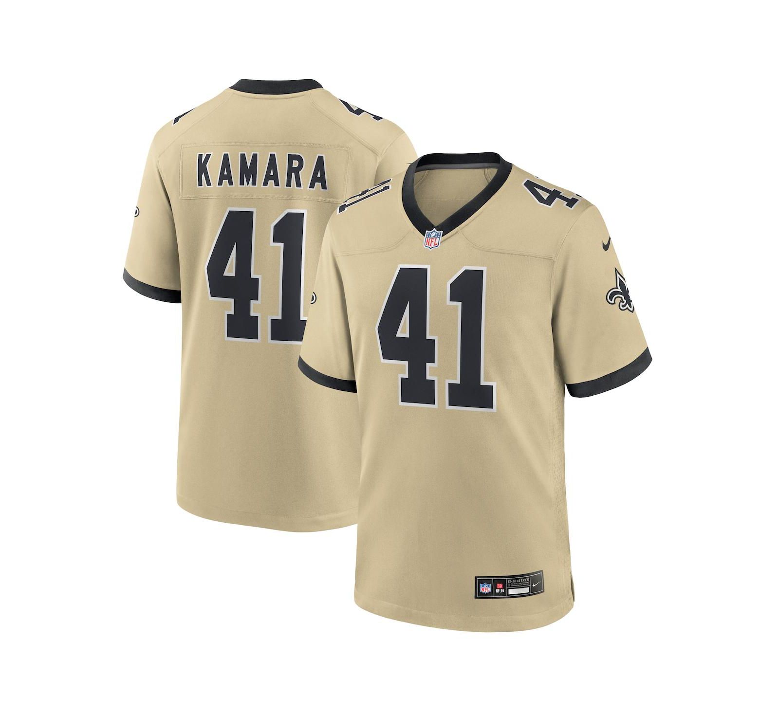 Джерси Nike Men's Alvin Kamara New Orleans Saints Gameday Golds Alternate, золотое
