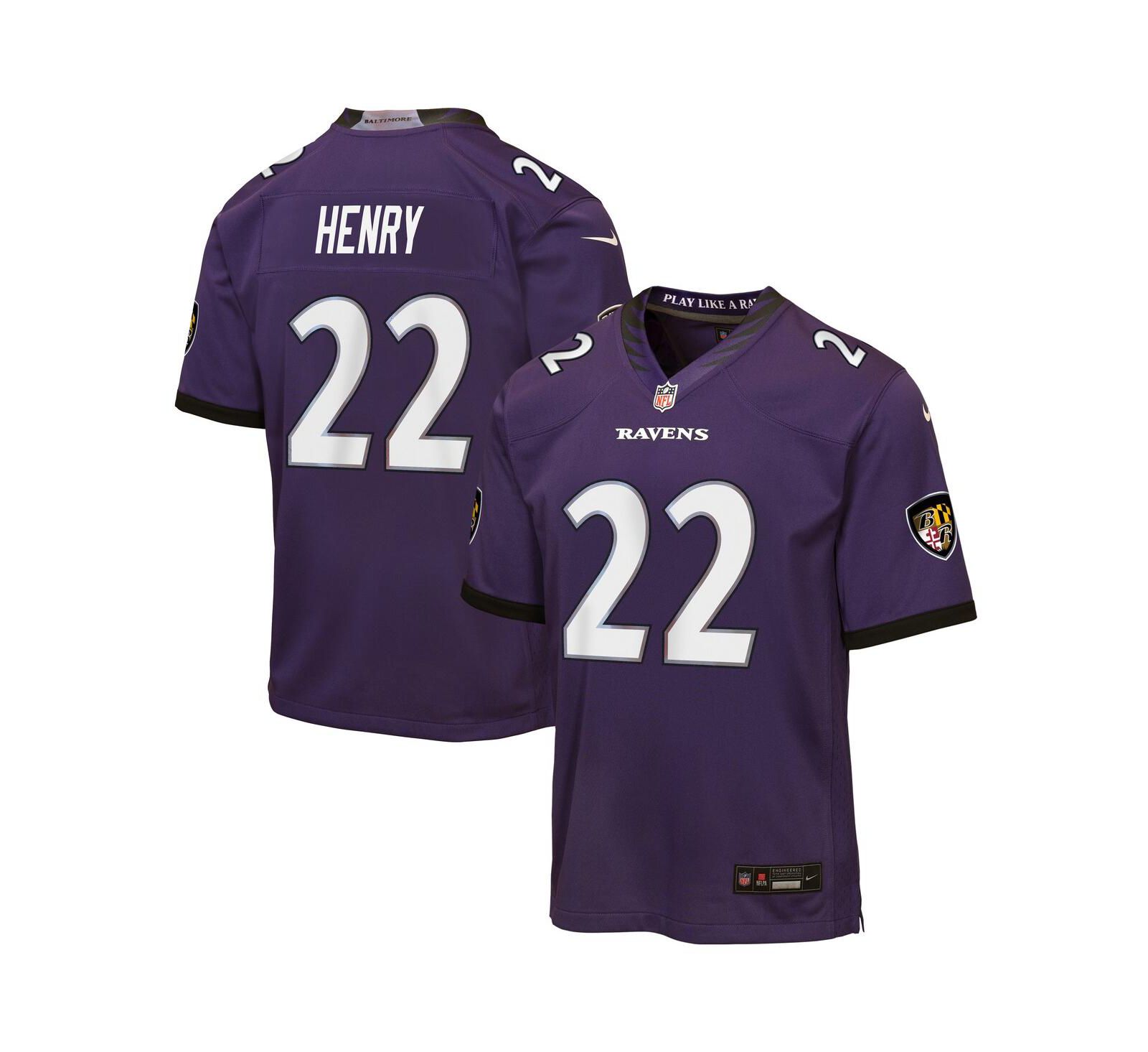 Детская спортивная джерси Nike Derrick Henry Baltimore Ravens, фиолетовая