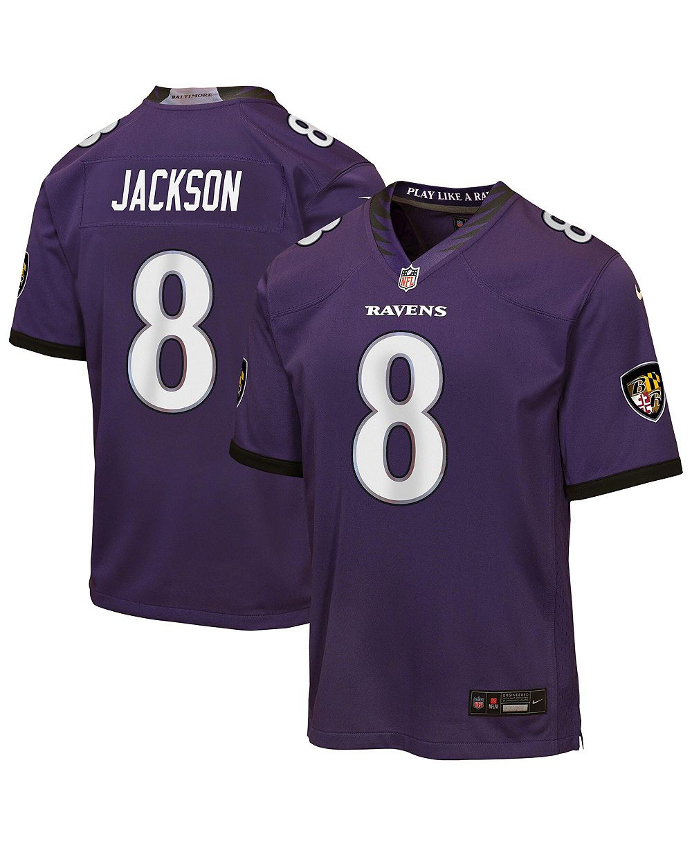 Nike Big Boys and Girls Lamar Jackson Purple Baltimore Ravens Team Game Jersey