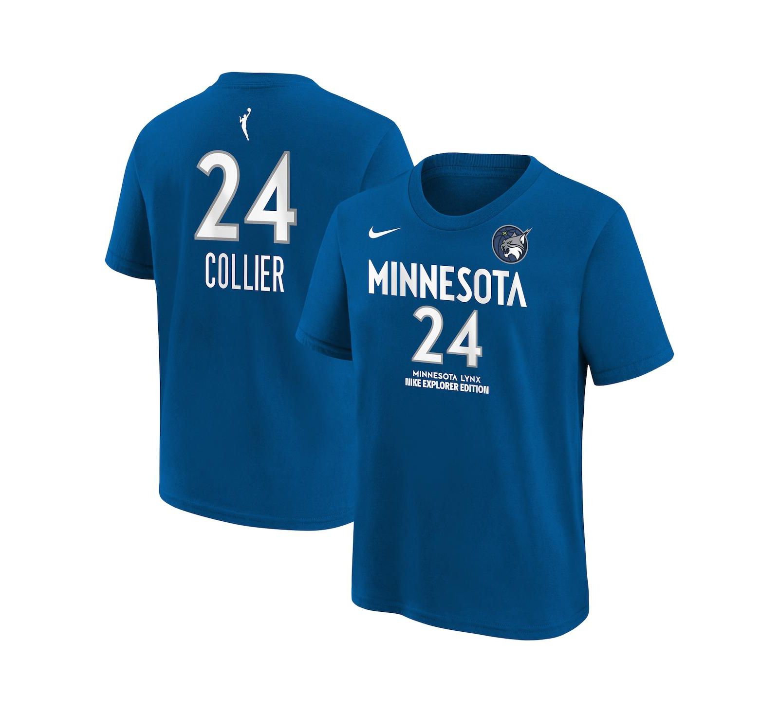 Футболка Nike Big Boys and Girls Napheesa Collier Blue Minnesota Lynx Explorer Edition