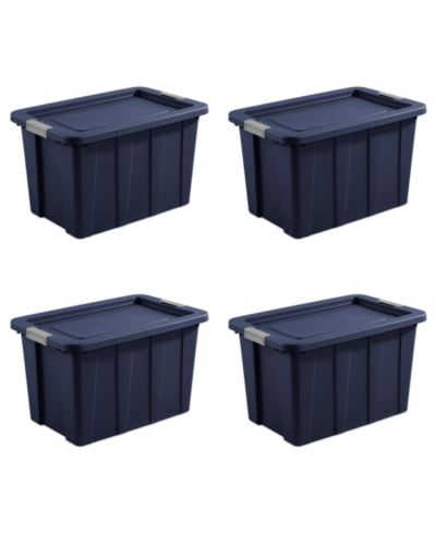 Пластиковый контейнер для хранения Sterilite Tuff1 30 Gallon с крышкой Blue (4 шт)