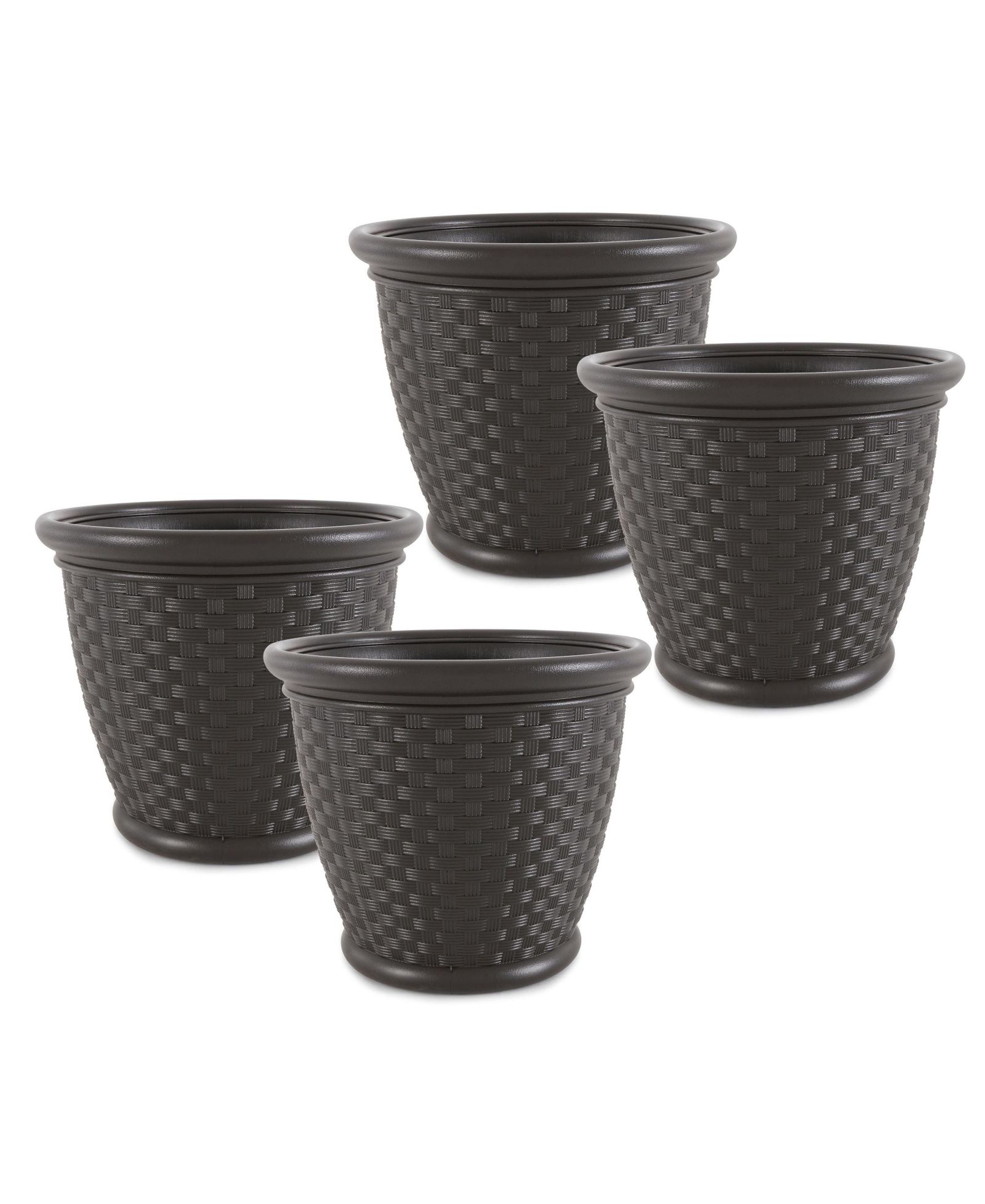 Suncast Sonora декоративный кашпо из смолы, 18 Inch, коричневый (4 Pack)