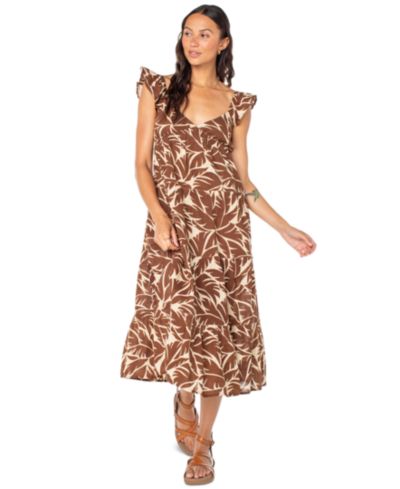 Женское миди-платье Roxy Palmy Days Cotton Printed Tiered