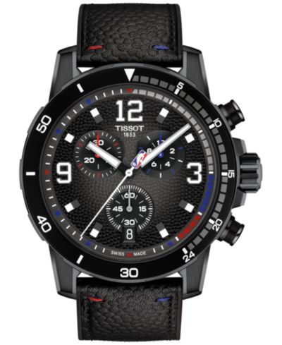 Часы Tissot Men's Swiss Chronograph Supersport NBA, кожаный ремешок, 45mm