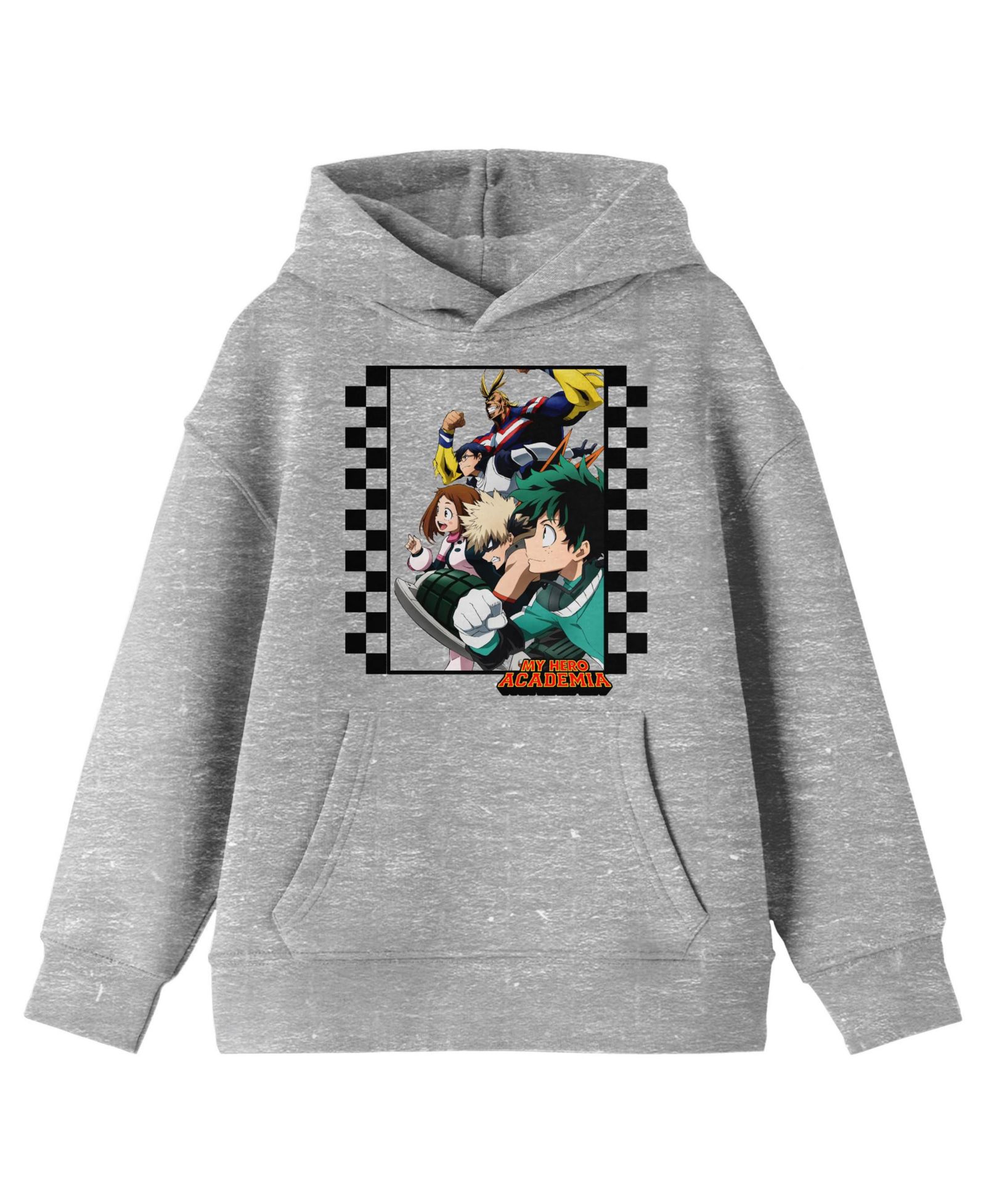 Свитшот My Hero Academia Group Art Checkered Frame Long Sleeve Athletic Heather Youth Hooded XS