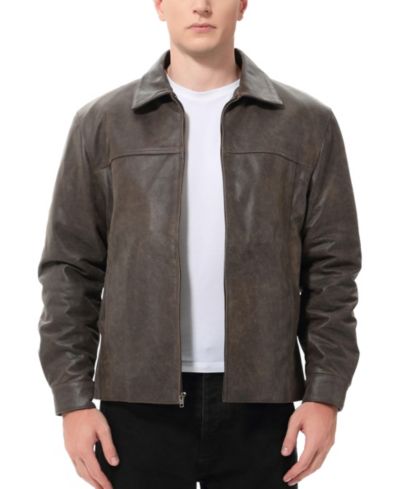 Мужская кожаная куртка BGSD David Distressed