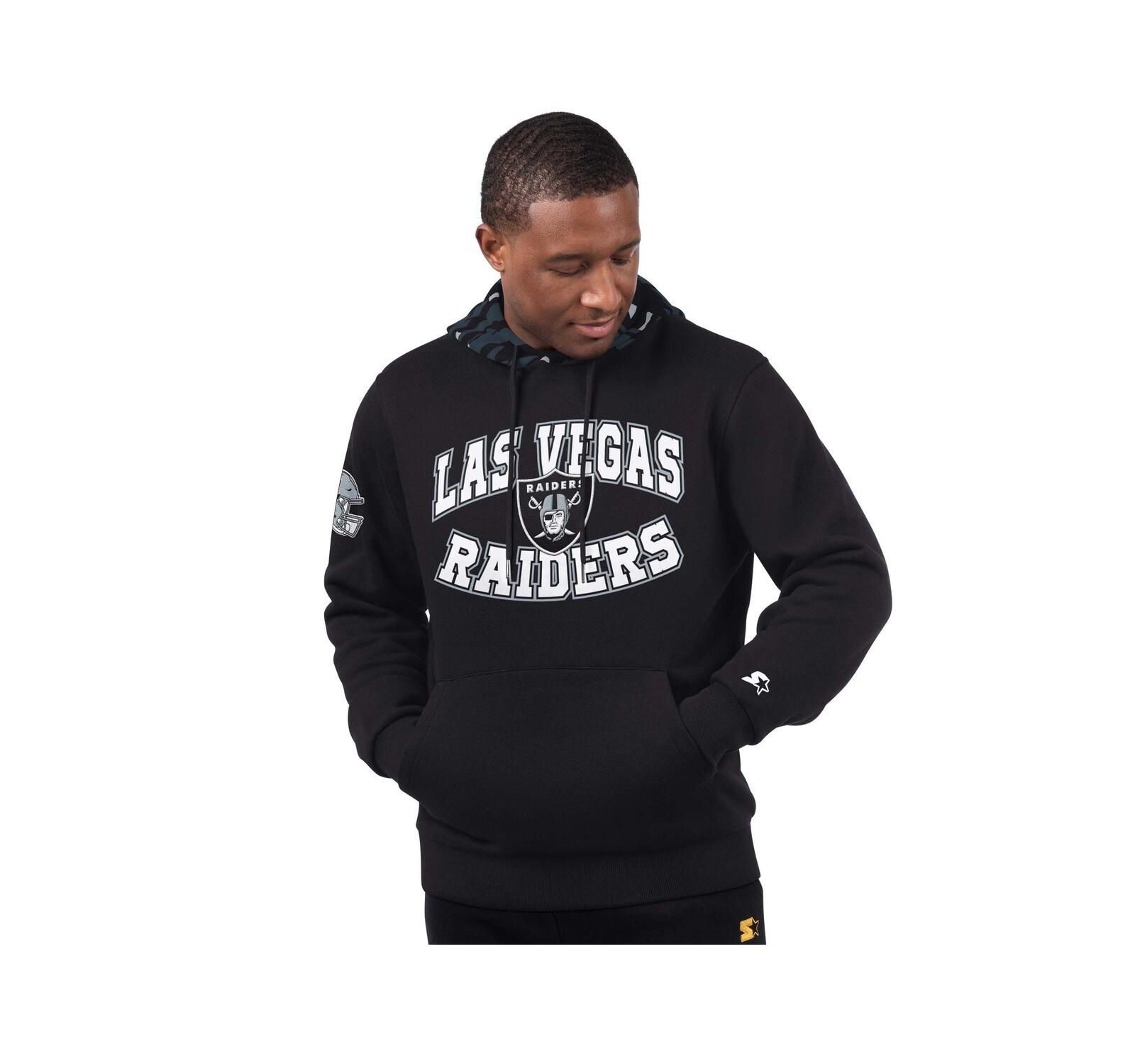 Мужское худи Starter Black Las Vegas Raiders Thursday Night Gridiron Pullover
