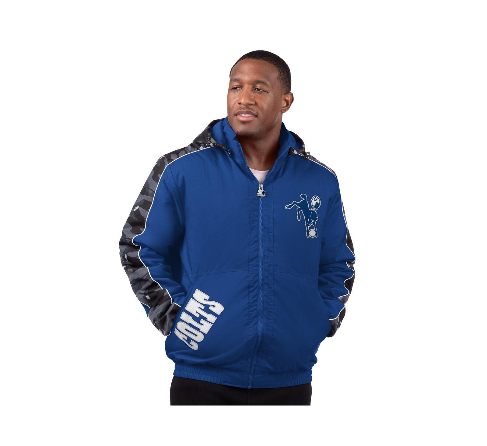 Starter Men's Royal Indianapolis Colts Thursday Night Gridiron Full-Zip Hoodie Jacket