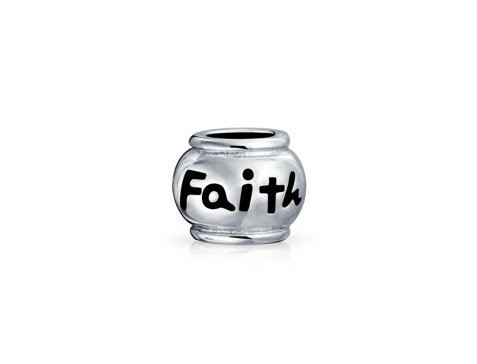 Браслет Bling Jewelry.925 Sterling Silver Word Faith Message Charm Bead
