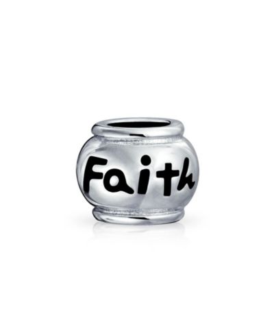 Браслет Bling Jewelry.925 Sterling Silver Word Faith Message Charm Bead