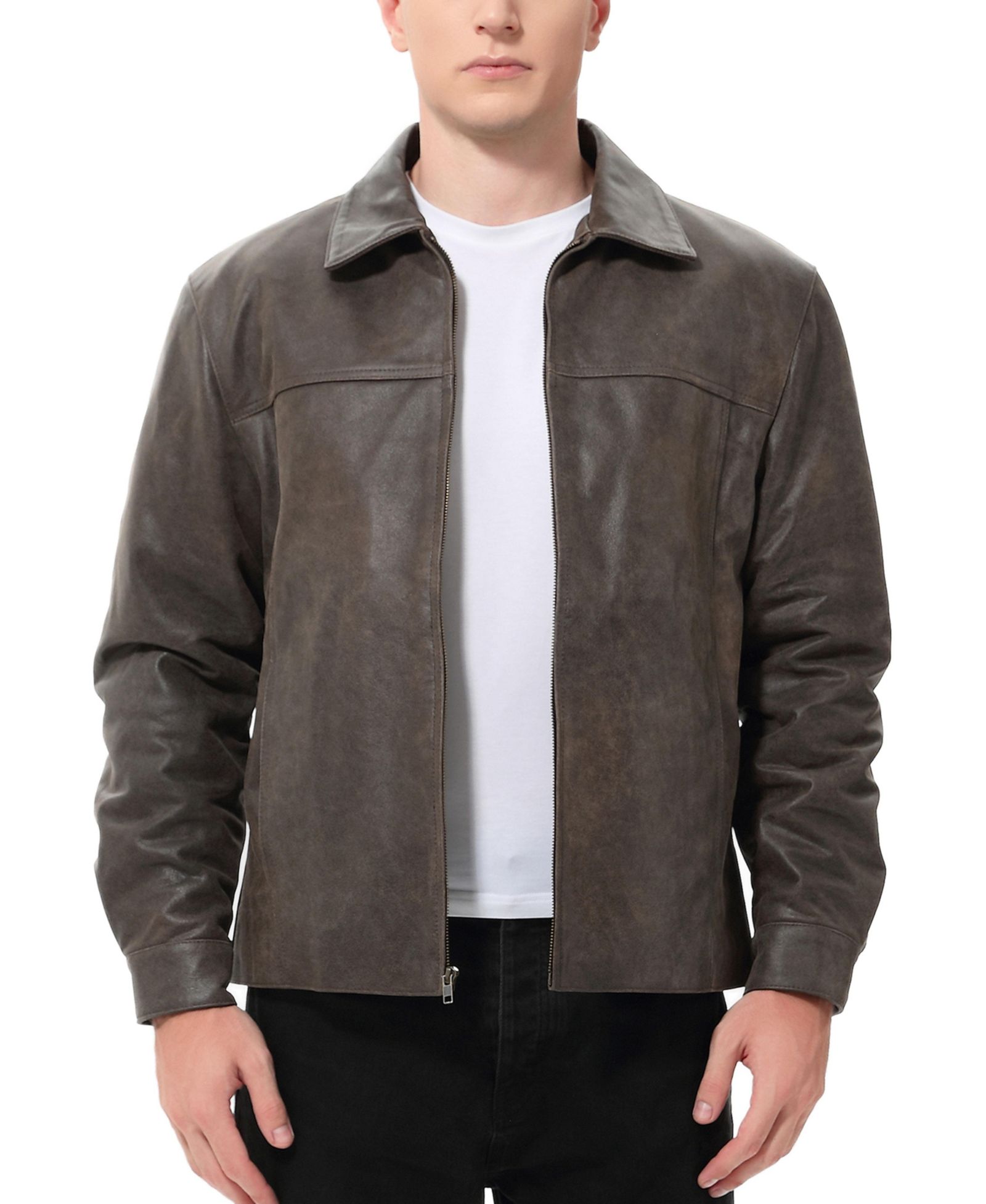 BGSD Мужская кожаная куртка David Distressed, высокий рост