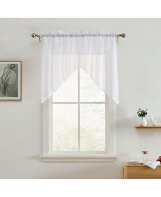 Короткие кружевные занавески HLC.ME Sophia Floral, набор из 2 шт, 28 x 36 дюймов, White Swags