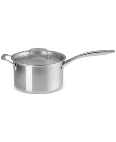 Le Creuset Essential Stainless Steel Round Saucepan with Lid, 4 Qt.