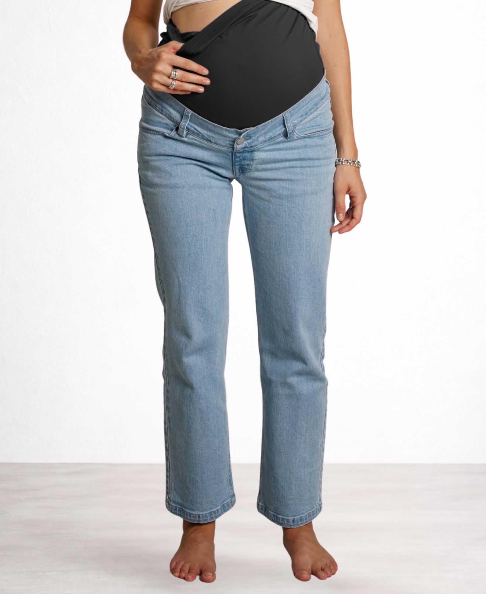 NOM Maternity Hailey Straight-Leg Over-the-Belly Maternity Jeans