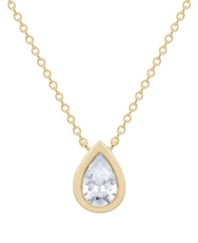 Подвеска Diamond Pear Bezel, 18" в 14k Gold