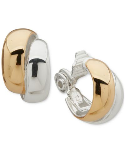 Anne Klein Серьги с зажимом, двухцветные, двухрядные