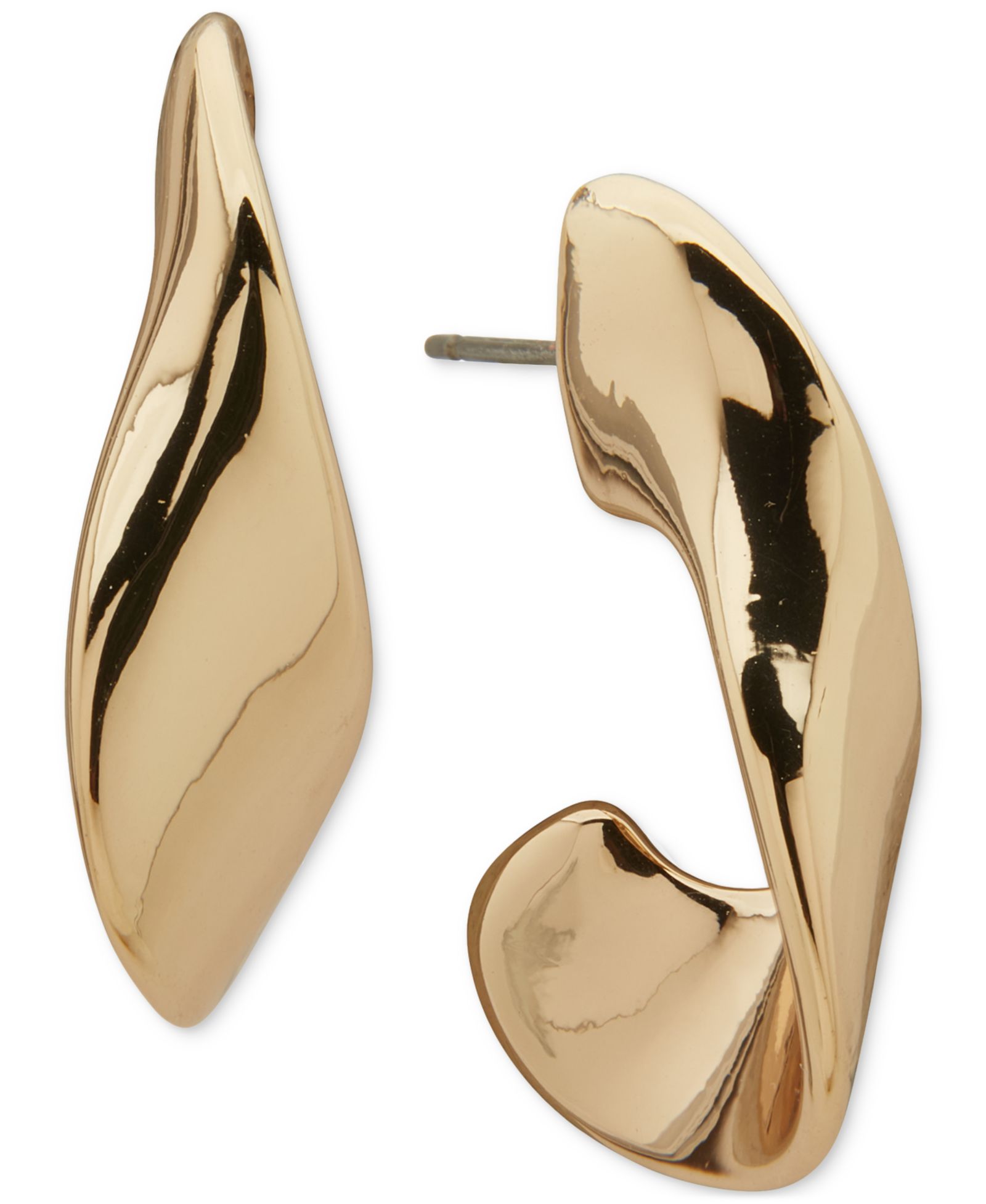 Серьги-кольца Anne Klein Gold-Tone Twisted Large Hoop