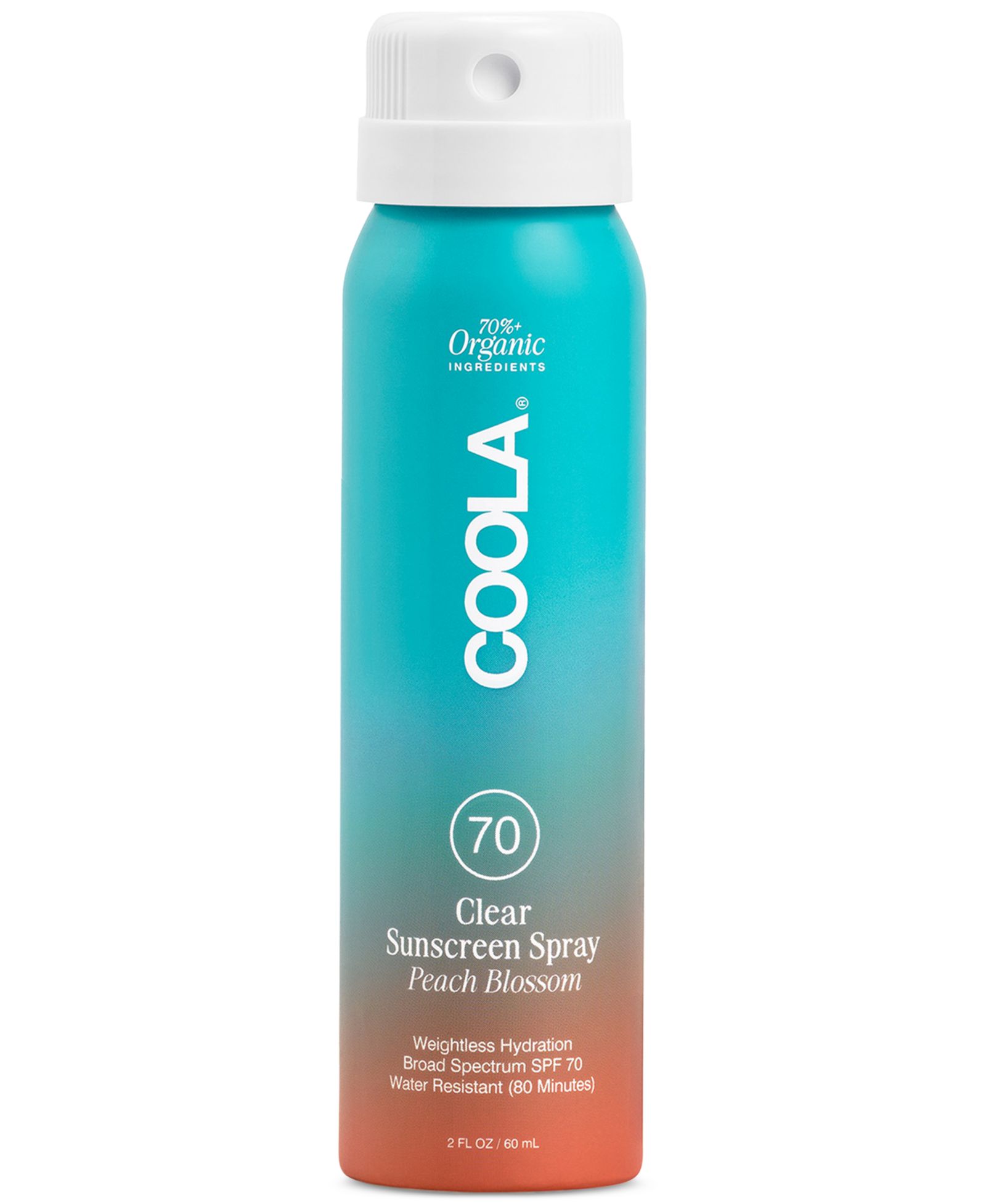 COOLA Clear Sunscreen Spray SPF 70 - Peach Blossom, 2 oz.