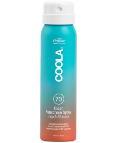 COOLA Clear Sunscreen Spray SPF 70 - Peach Blossom, 2 oz.
