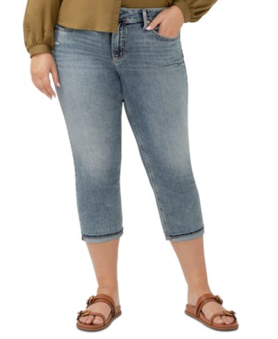 Джинсы Silver Jeans Co. Plus Size Suki Mid-Rise Curvy Fit Capri