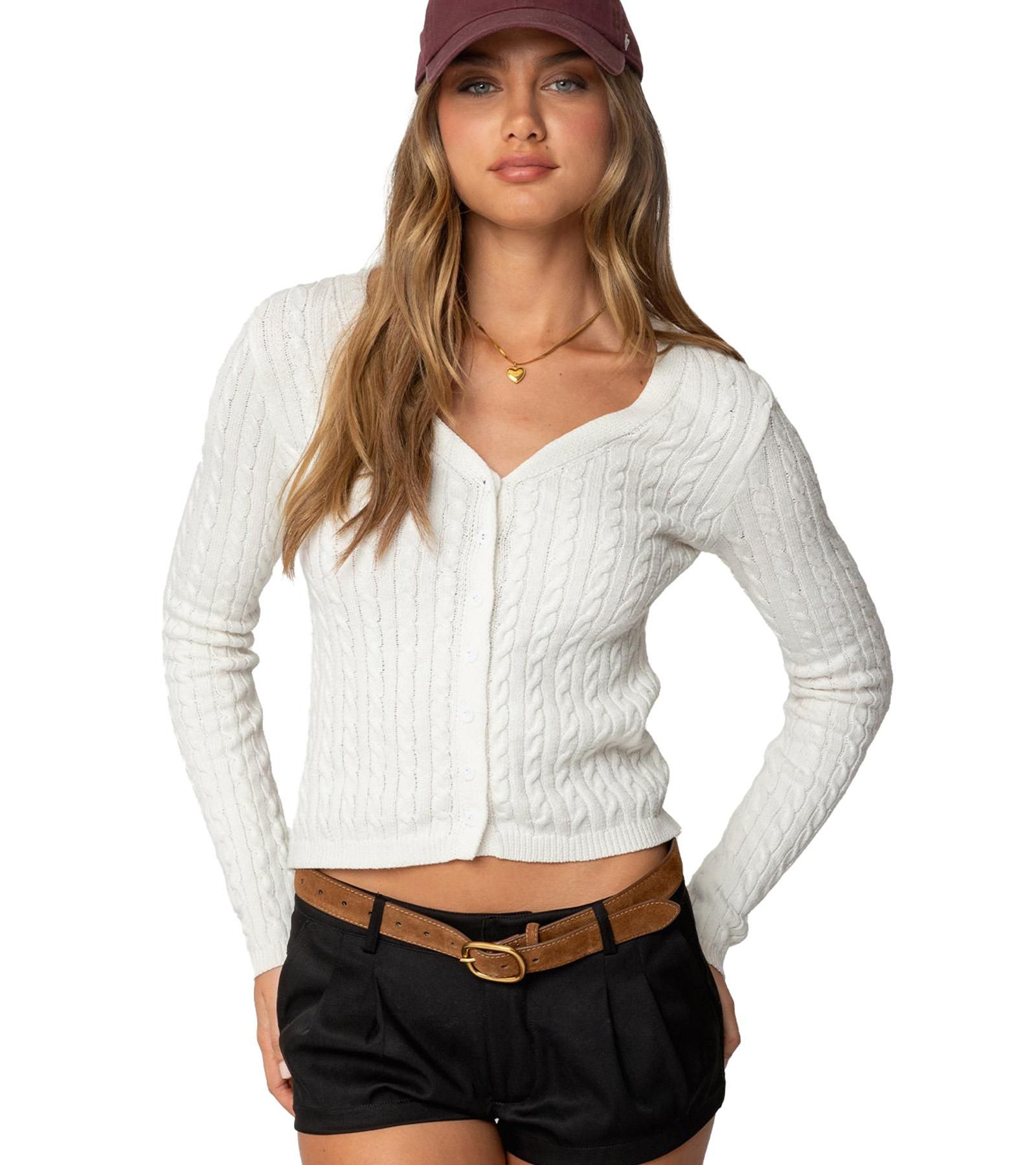 Edikted Women's Odelia Cable Knit Cardigan