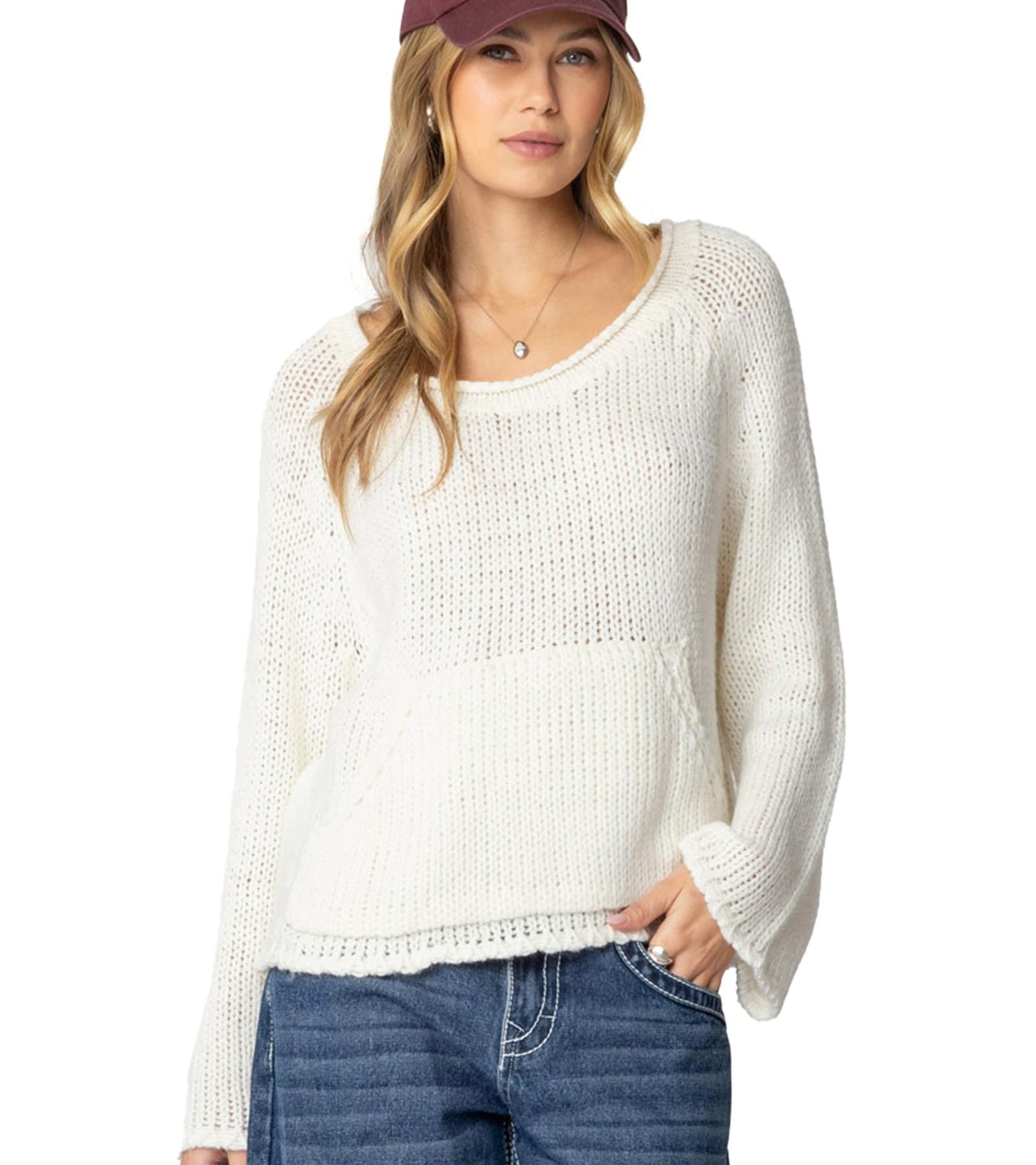 Edikted Womens Kangaroo Pocket Oversized Knit Top