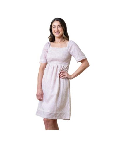 Hope & Henry Women's Hope and Henry Organic Bell Sleeve Smocked Dress