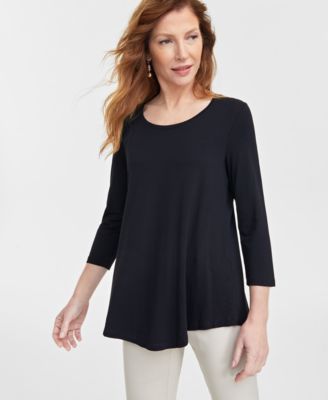 JM Collection Petite Топ Petite с рукавом 3/4 и вырезом лодочкой