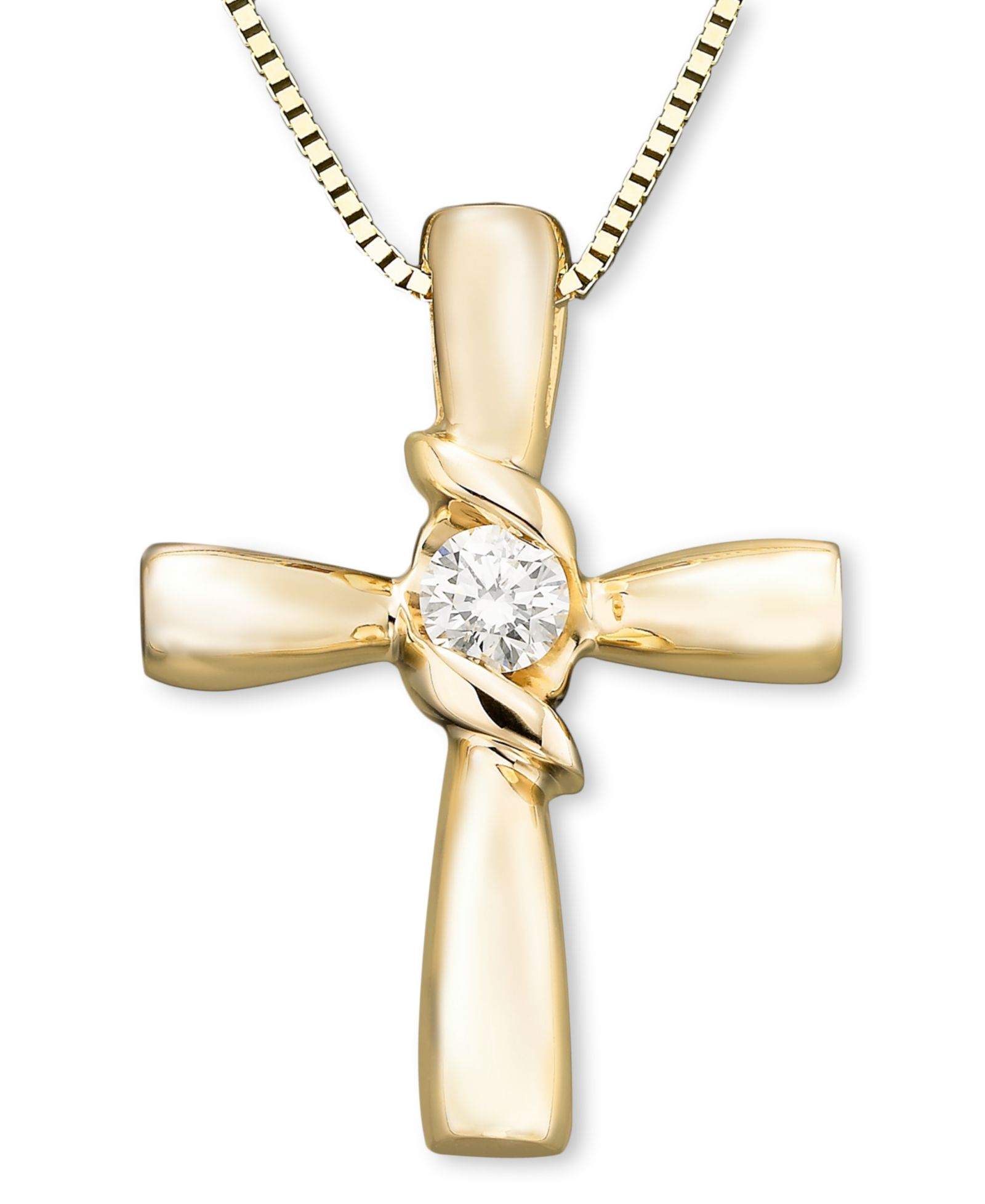 Подвеска-кулон Sirena Diamond Cross в желтом или белом золоте 14k (1/10 ct. t.w.)