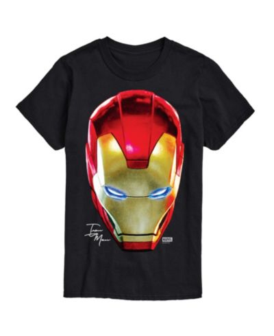 AIRWAVES Men's Iron Man Oversized Face Short Sleeve T-Shirt