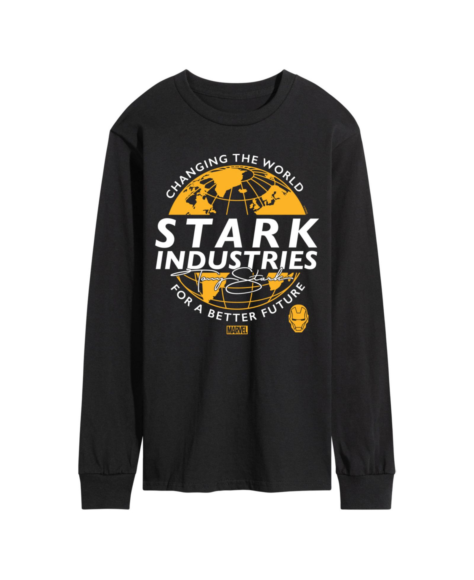 AIRWAVES Мужская футболка с длинным рукавом Iron Man Stark Industries
