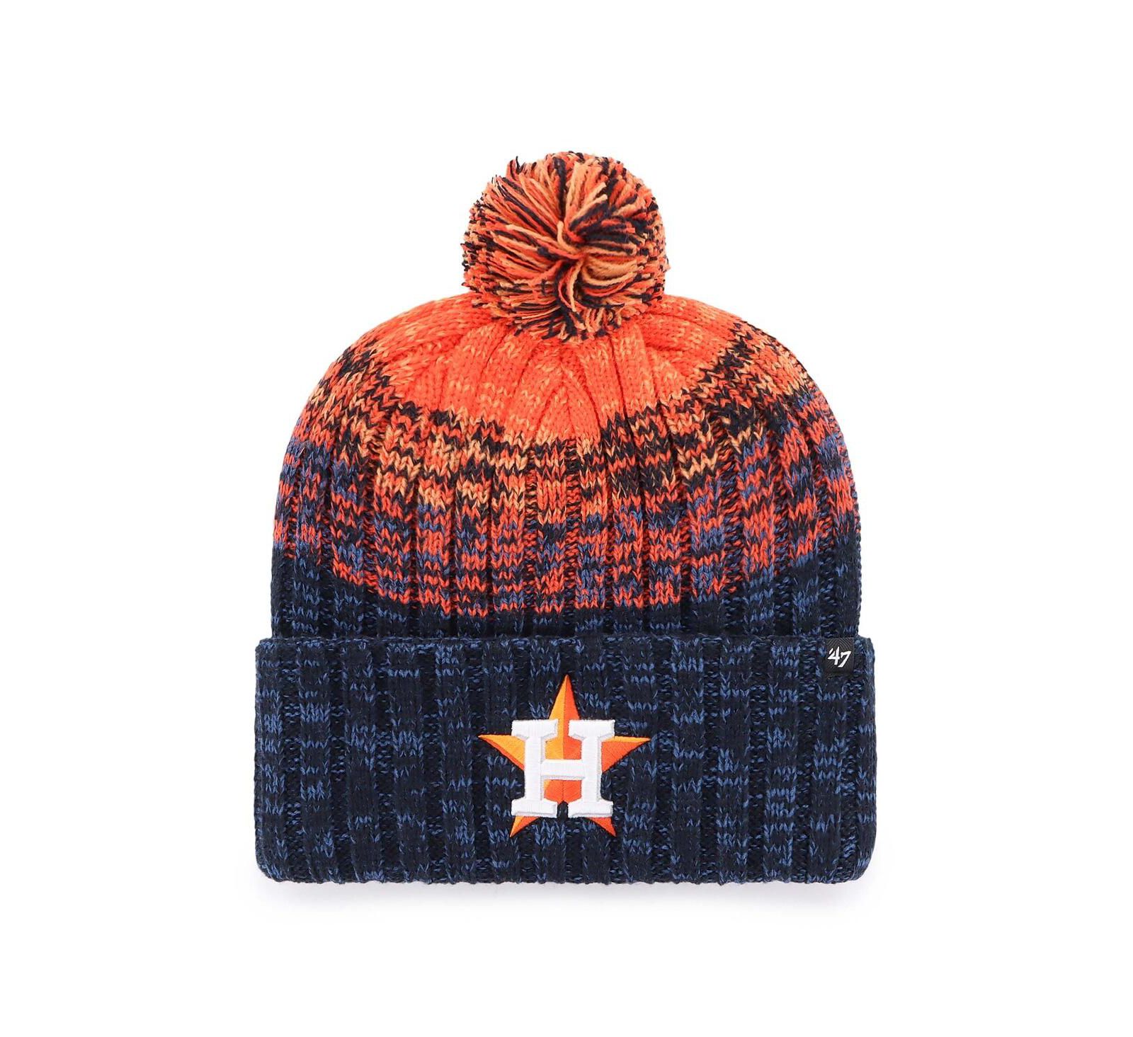 '47 Brand Men's Navy Houston Astros Cascade Cuffed Knit Hat with Pom