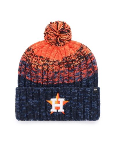Мужская вязаная шапка '47 Brand Navy Houston Astros Cascade Cuffed Knit с помпоном