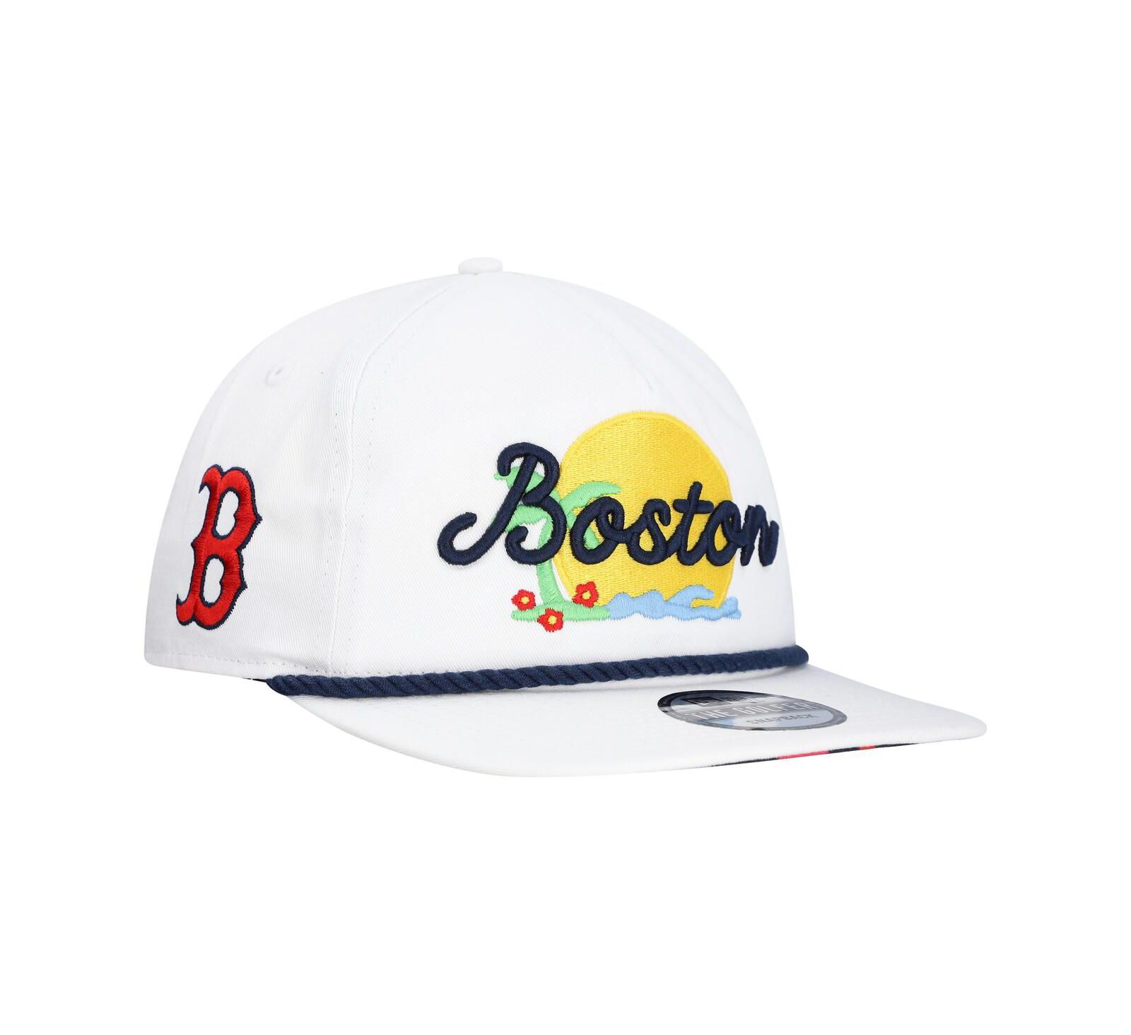 Мужская белая кепка New Era Boston Red Sox Paradise Golfer с регулируемым размером