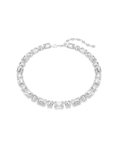Swarovski Millenia Octagon Cut White Rhodium Plated Tennis Necklace