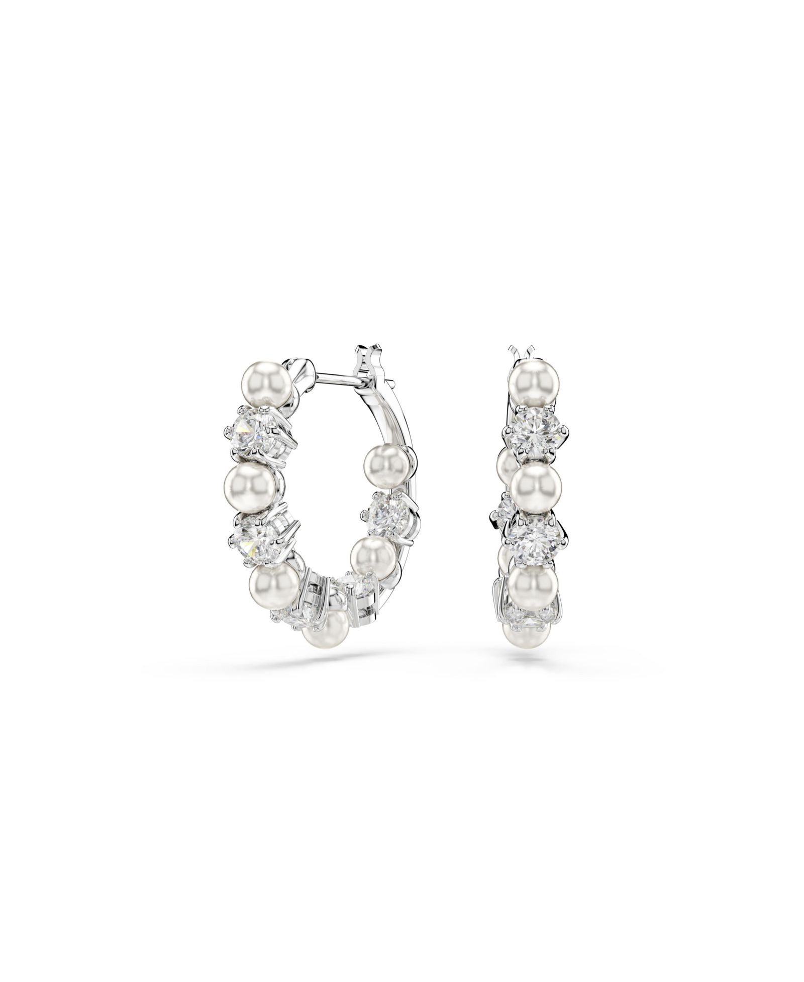 Swarovski Серьги-кольца Matrix с родиевым покрытием и круглым огранением