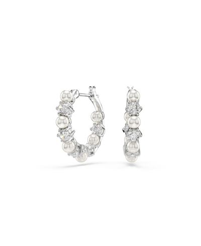 Swarovski Серьги-кольца Matrix с родиевым покрытием и круглым огранением