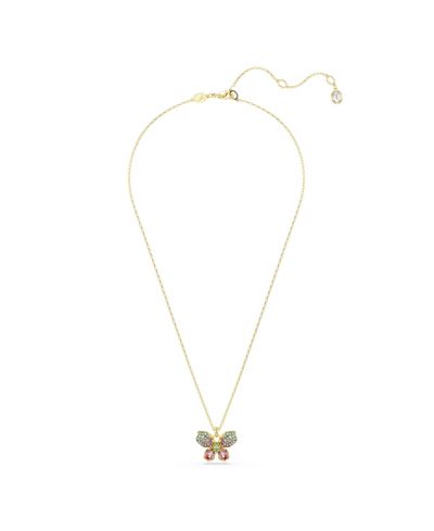 Swarovski Idyllia Mixed Cuts Pavé Butterfly Multicolored Mixed Metal Finish Pendant Necklace